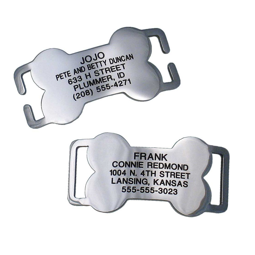 Bone shaped slide-on tag